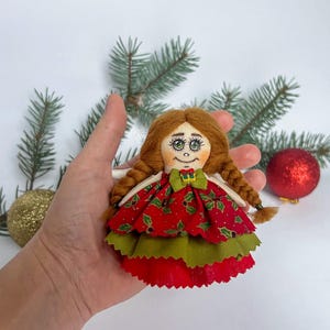 Handmade Christmas Angel Doll: Fabric Ornament, Holiday Decor