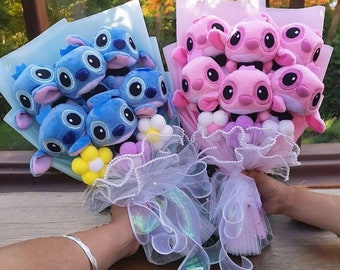 Lilo Stitch pluche boeket, knuffels boeket, kunstbloemen boeket, gehaakte boeketten, anime bloemboeket, cadeau voor kinderen