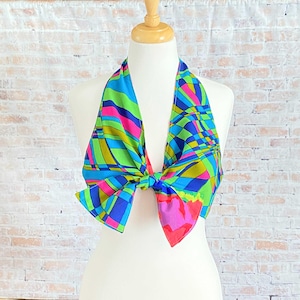 OOAK retro psychedelische haltertop dames, maat Large