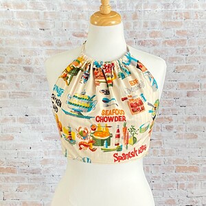 Womens OOAK Foodie Chef Halter Top Size Small XS