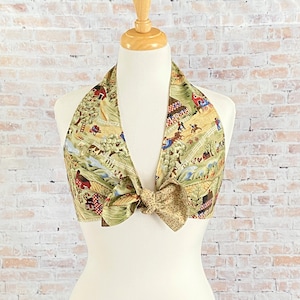 Womens OOAK Retro Cow Farm Halter Top Size Medium