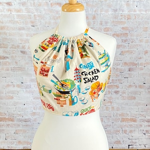 Womens OOAK Foodie Chef Halter Top Size Medium