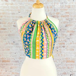Womens OOAK Retro Novelty Halter Top Size Large