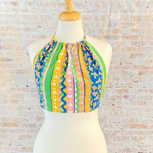 Womens OOAK Retro Novelty Halter Top Size Small
