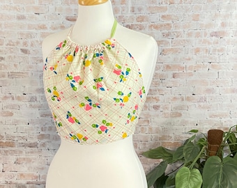 Womens 1970s Retro Fruit Halter Top Size Small OOAK