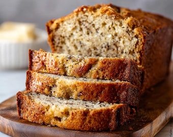 Banana Bread Digital Recipe Classic Moist Version PDF Format Easy Baking Gift Idea