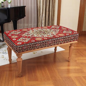 Ottomaanse bank rood Turks tapijt: bedrukte oosterse tapijtbekleding