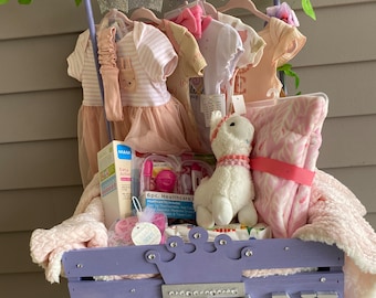 Baby shower closet crate gift disassembled
