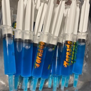 shot labels syringe shot labels Jell-O shot