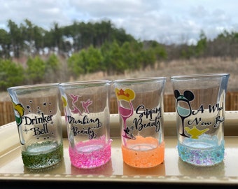 princess theme shot glasses set