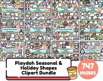 Playdoh Spring Shapes Clip Art Images for Teaching Resources Hand Drawn ...