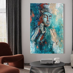 Buddhist art, Buddha wall art, Buddha painting, Buddhism canvas, ORIGINAL BUDDHA PAINTING, Buddha Canvas Painting, Original painting