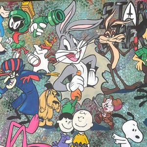 Cartoon Art Original,Modern Street Art,Pop Art Painting,100% Hand Painted,Cartoon Painting,Custom painting on canvas,Wall Art Painting