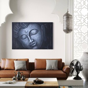 Zen buddha canvas painting,Religious Wall Art Decor,Abstract Yoga Canvas Wall Art,Zen Decor,Spiritual Meditation Gift,Buddhism Gift,BlackArt