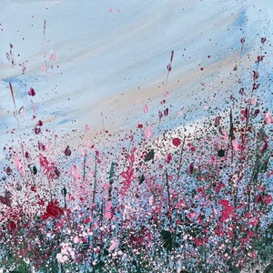 Wildflower Landscape Painting,Flower Wall Art,Flower Impasto Art,Floral Oil Painting,Original Art,Oil Paint,Oil Artwork,Meadow Painting,Art
