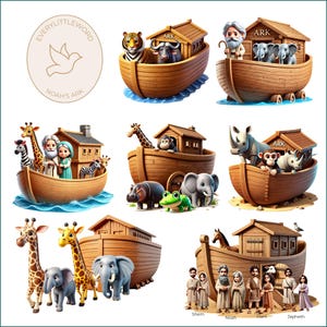 Clip art dell'Arca di Noè, Clip art della Bibbia, Clipart biblico dell'Arca di Noè, Clipart religioso, Clipart cristiano, PNG dell'asilo nido dell'Arca di Noè, Storia della Bibbia