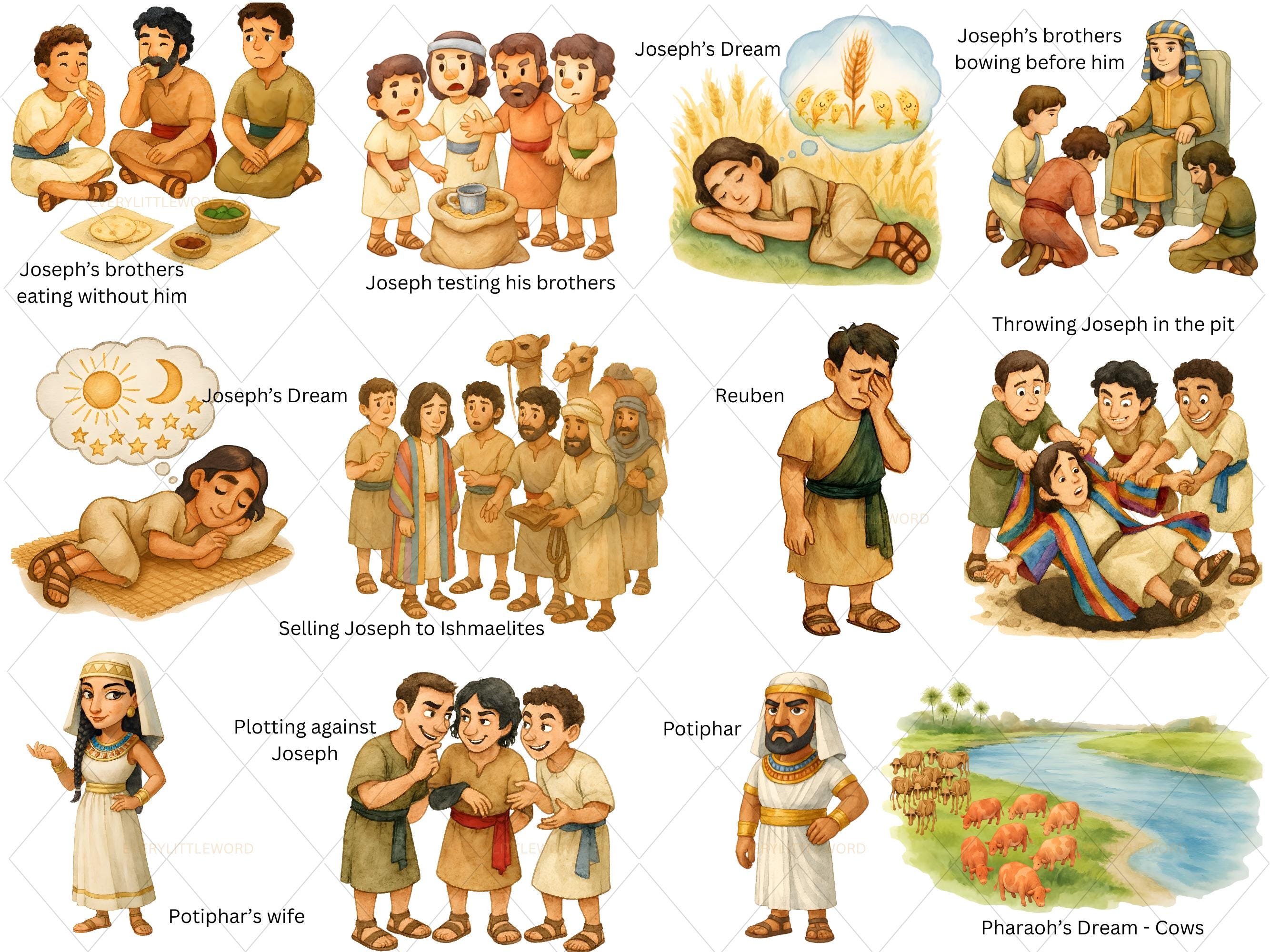 Joseph Graphics Joseph Bible Story Clipart, Coat of Many Colors, Sunday School ...