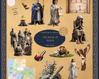 Libro di Isaia stampabile / Guida allo studio della Bibbia e risorsa di apprendimento / Clipart dell'Antico Testamento / Guida allo studio cristiano / Regalo digitale cristiano
