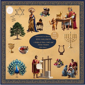 The Story of King Solomon Clipart Bundle – Solomon's Temple, Queen of Sheba, Old Testament Bible Characters & Scenes, Bible Stories PNG