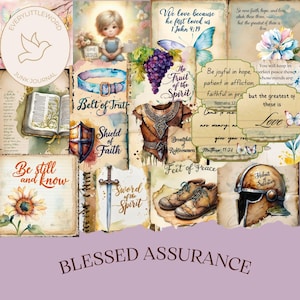 Kit diario cristiano spazzatura stampabile - Effimere basate sulla fede - Stampabili per scrapbooking di studio della Bibbia - Idee regalo per lei - Shabby chic