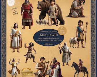 King David Bible Clipart Bundle – Old Testament Characters | Bible Study Resources, Bible Journaling, Christian Printables, Bible Lessons