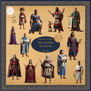 The Divided Kingdom of Israel and Judah: Old Testament Bible Characters, Bible Stories PNG, Israel and Judah Clipart, Kings of Israel