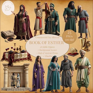 Book of Esther Printable | Bible Study Guide & Learning Resource | Old Testament Clipart | Christian Study Guide| Christian Digital Gift