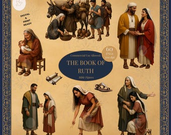 Libro de Rut imprimible / Guía de estudio bíblico y recurso de aprendizaje / Imágenes del Antiguo Testamento / Guía de estudio cristiano / Regalo digital cristiano