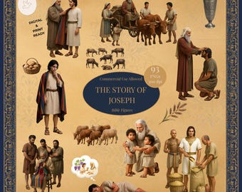 Joseph and His Coat of Many Colors, Bible Story Clipart, Genesis Characters, Old Testament PNG, Joseph Clipart, Bible Study Resources