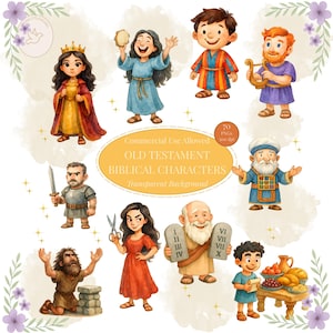 Imágenes prediseñadas de personajes bíblicos del Antiguo Testamento, imágenes prediseñadas de historias bíblicas, imágenes prediseñadas cristianas para niños, imprimibles para la escuela dominical, recursos para la enseñanza bíblica