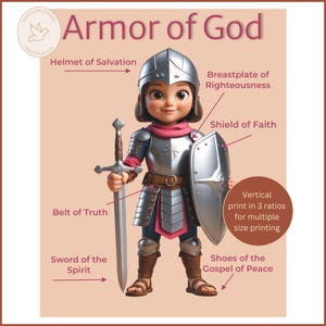 Armor of God Kids Wall Art | Christian Nursery Decor, Bible Story Print ...
