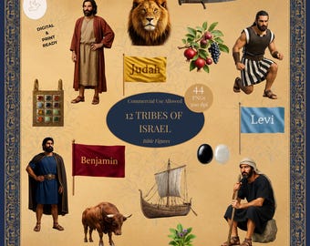12 Tribes of Israel Clipart, Old Testament PNG, Bible Characters Clipart, Biblical People, Bible Figures, Bible Study Resources, Israel PNG