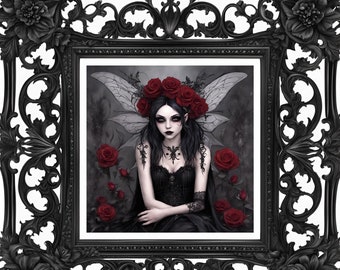 Goth Fairy Amy cross stitch Pattern Keeper compatible Gothic cross stitch design