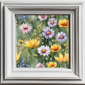 Kruissteekkaart met wilde bloemen compatibel met patroonhouder. Je kunt de bloemen bijna ruiken in dit prachtige kunstwerk.