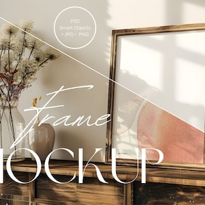 Rustic Frame Mockup | 4:5 frame artwork | High End Frame Mockup | Wall Art Mockup | Farmhouse Style | Side Table Frame Mockup | FR-RU-001