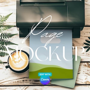 Modello di stampante A4 / Stampante piatta / Modello Canva / Rustic Farmhouse / Modello di pagina A4 / Modello di carta da stampa / Pagina stampata PR007 - 02C