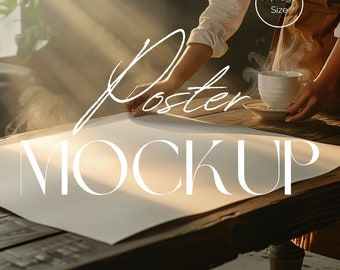 Art Print Mockup | Poster Scene Mockup | Poster Mockup with Hands | Mockup with Hands | Artwork paper mockup | Newspaper Mockup | AR-WH-002