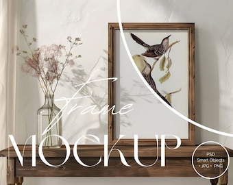 Vintage lijstmodel | Rustiek lijstmodel | Boho minimalistische mock-up | Houten lijst | Mockup met verhouding 2:3 | Minimale lijstmodel 003 | FR007
