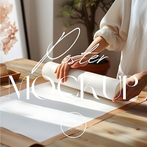 Poster mockup with Hands | Poster mockup with person | Flat Lay mockup | Photoshop Photopea Mockup PSD | Modern Minimal | AR-WH-001