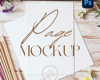 3 Page Colouring sheet Mockup | Notebook & Journal PSD Mockup | Kids Activity Mockup, Printable Colouring Page A4 | PA-WI-003