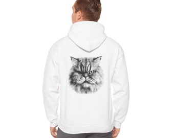 Sweatshirt met capuchon van de boze kat van Grunge