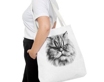 Grunge boze kat Tote tas