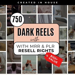 750 Donkere Esthetische Gezichtsloze Rollen Baas Babe Verhaalmeester Doorverkooprechten MRR Private Label-rechten PLR DFY Instagram-sjablonen Digitale marketeer