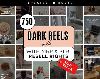 750 Dark Aesthetic Faceless Reels Boss Babe Story Master Weiterverkaufsrechte MRR Eigenmarkenrechte PLR DFY Instagram Templates Digitaler Vermarkter