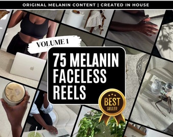 75 Melanin Faceless Video Reels | Melanin Rollen für Instagram | Premium Melanin Social-Media-Rollen Inhaltsbibliothek | Melanin Bestandsvideos |