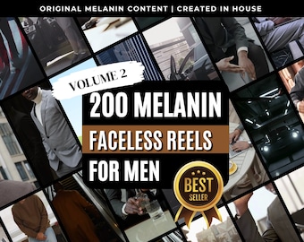 200 Melanin Männer Gesichtslose Rollen | Original-Video-Inhalt für Melanin-Männer | Melanin Männer Gesichtslose Inhalt Bank | Schwarzer Mann ohne Gesicht Instagram