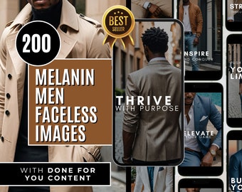 Melanin Männer Gesichtslose Digitales Marketing, Melanin Männer DFY Social Media Inhalte, Melanin Männer gesichtslose Bilder, Luxus Dark Aesthetic Melanin Bilder