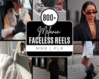 800+ Melanin Gesichtslos Videos | Faceless Instagram Reels with Master Resell Right MRR | PLR MRR Leinwand | Gesichtslose Branding Videos für Frauen