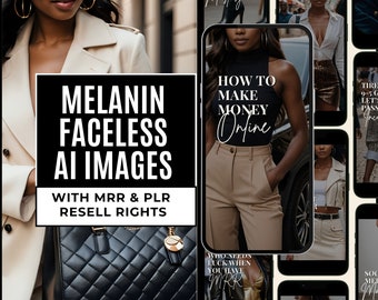 Melanin Faceless Digitales Marketing,Melanin DFY Social Media Inhalt,Melanin Faceless Bilder, Master Resell Rechte MMR | PLR Melanin Inhalt