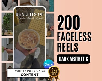 Faceless Reels Inhaltsbibliothek mit DFY-Inhalten | SocialMedia Videos | Dunkle Ästhetik | Instagram & TikTok Reels | Digital Marketer MRR